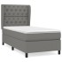 Cama box spring con colchón tela gris oscuro 80x200