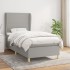 Cama box spring con colchón tela gris claro 90x200