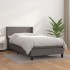 Cama box spring con colchón cuero sintético gris 90x200