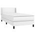 Cama box spring con colchón cuero sintético blanco 80x200