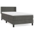 Cama box spring con colchón terciopelo gris oscuro 90x200