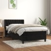 Cama box spring con colchón terciopelo negro 90x200 cm