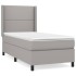 Cama box spring con colchón tela gris claro 90x190