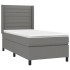 Cama box spring con colchón tela gris oscuro 90x190