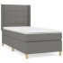 Cama box spring con colchón tela gris oscuro 80x200