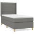 Cama box spring con colchón tela gris oscuro 90x200