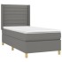 Cama box spring con colchón tela gris oscuro 90x200