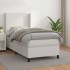 Cama box spring con colchón cuero sintético blanco 80x200