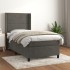 Cama box spring con colchón terciopelo gris oscuro 90x200