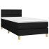 Cama box spring con colchón y LED tela negro 90x190