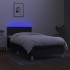 Cama box spring con colchón y LED tela negro 90x190