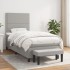 Cama box spring con colchón tela gris claro 90x200