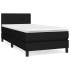 Cama box spring con colchón tela negro 90x190