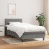 Cama box spring con colchón tela gris oscuro 90x190