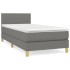 Cama box spring con colchón tela gris oscuro 90x200