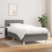 Cama box spring con colchón tela gris oscuro 80x200 cm