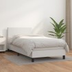 Cama box spring con colchón cuero sintético blanco 90x190 cm