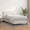 Cama box spring con colchón cuero sintético blanco 90x190 cm