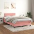 Cama box spring con colchón terciopelo rosa 120x200