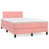 Cama box spring con colchón terciopelo rosa 120x200