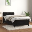 Cama box spring con colchón cuero sintético negro 90x190 cm