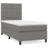 Cama box spring con colchón tela gris oscuro 80x200