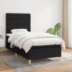 Cama box spring con colchón tela negro 90x190 cm