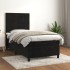 Cama box spring con colchón terciopelo negro 80x200