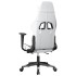 Silla gaming con reposapiés cuero sintético blanco