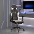 Silla gaming con reposapiés cuero sintético negro