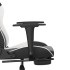 Silla gaming con reposapiés cuero sintético negro