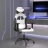 Silla gaming cuero sintético blanco y