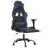 Silla gaming con reposapiés cuero sintético negro