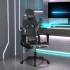 Silla gaming cuero sintético negro y