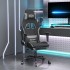 Silla gaming con reposapiés tela gris claro y