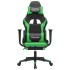 Silla gaming con reposapiés cuero sintético negro