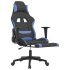 Silla gaming con reposapiés tela negro y