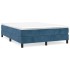 Cama box spring con colchón terciopelo azul oscuro 140x190