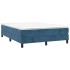 Cama box spring con colchón terciopelo azul oscuro 140x190