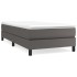 Cama box spring con colchón cuero sintético gris 90x200