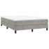 Cama box spring con colchón terciopelo gris claro 140x190