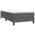 Cama box spring con colchón terciopelo gris oscuro 90x190