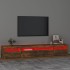 Mueble de TV con luces LED color roble ahumado 240x35x40