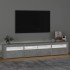 Mueble de TV con luces LED gris hormigón 210x35x40