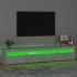 Mueble de TV con luces LED gris hormigón 210x35x40