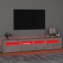 Mueble de TV con luces LED gris hormigón 210x35x40