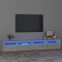 Mueble de TV con luces LED gris hormigón 240x35x40