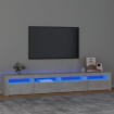 Mueble de TV con luces LED gris hormigón 240x35x40 cm