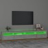 Mueble de TV con luces LED gris hormigón 240x35x40