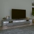 Mueble de TV con luces LED gris Sonoma 260x36,5x40